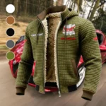 Dual-Sport Motorcycle Fleece-Lined Hooded Jacket, Breathable Warmth Sport Jacket HVN1451HM - Green