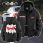Dual-Sport Motorcycle Fleece Windbreaker Jacket, High-Density Windproof Fleece HVN1451HM - Black