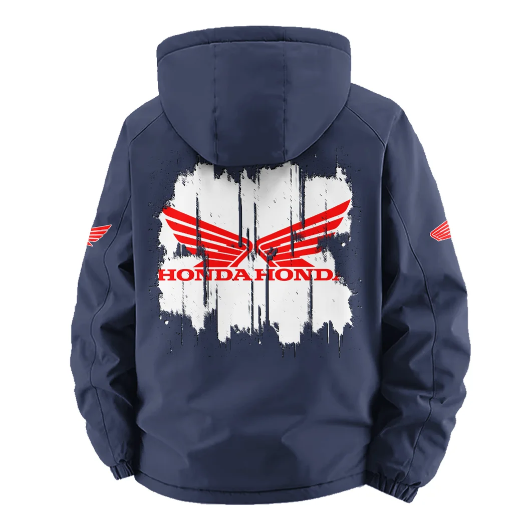 Dual-Sport Motorcycle Fleece Windbreaker Jacket, High-Density Windproof Fleece HVN1451HM - Navy - Image 4