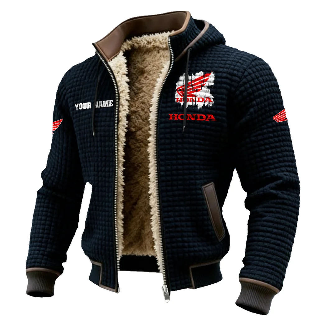 Road Bike Fleece-Lined Hooded Jacket, Soft-Touch Thermal Outerwear HVN1451HM - Black - Image 2