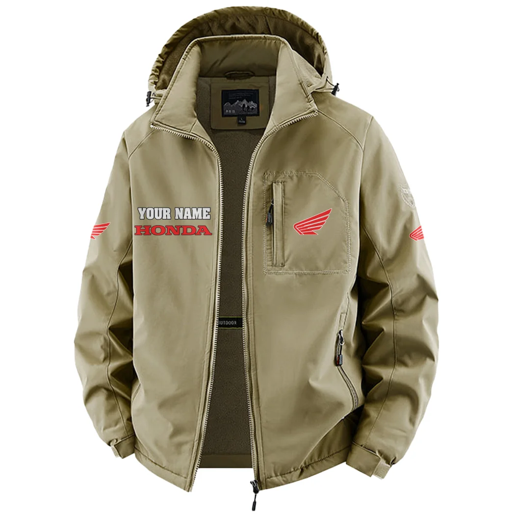 Road Bike Fleece Windbreaker Jacket, Breathable Fleece Windwear HVN1451HM - Khaki - Image 2