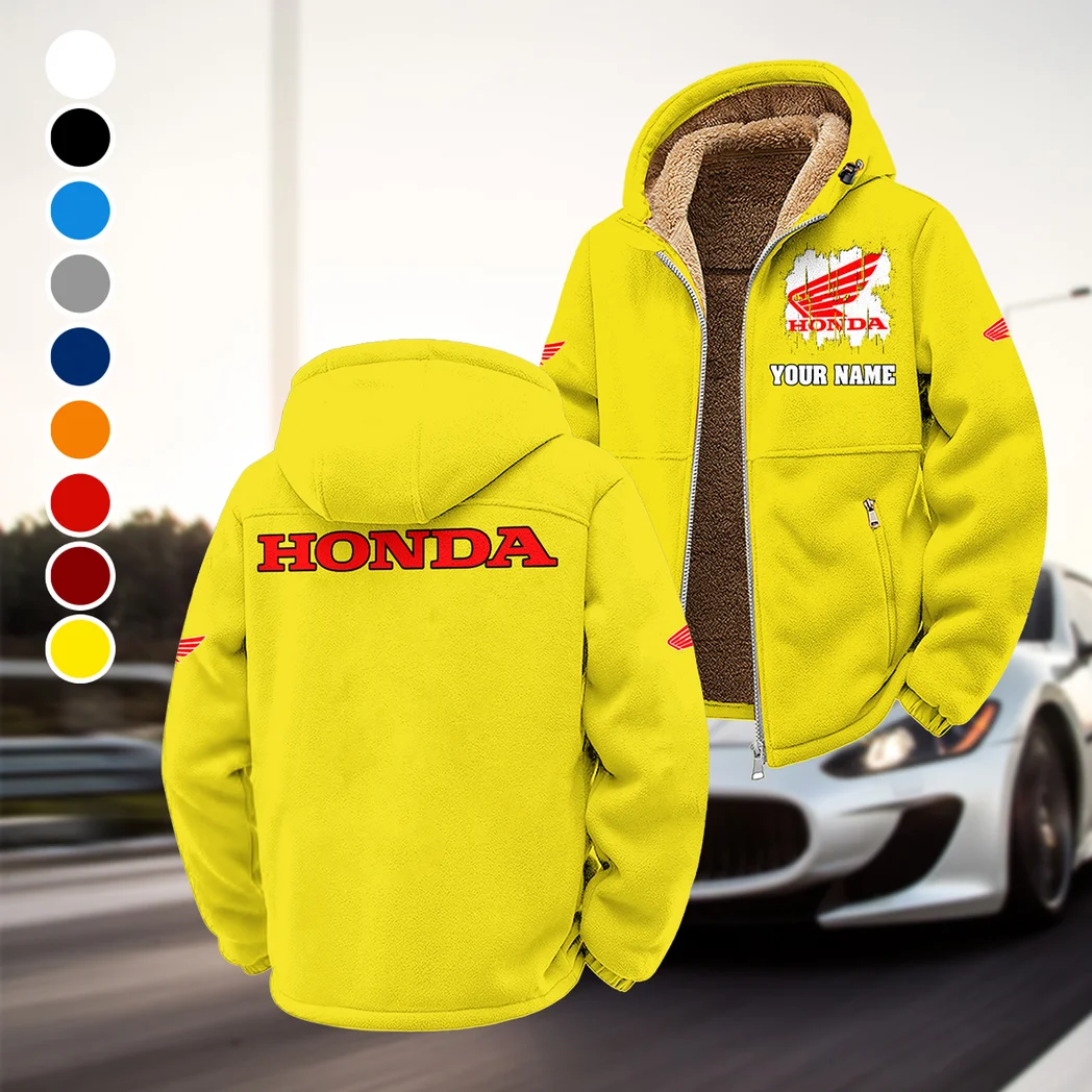 Road Bike Winter Fleece Jacket, Sherpa Lined Winter Fleece HVN1451HM - Yellow