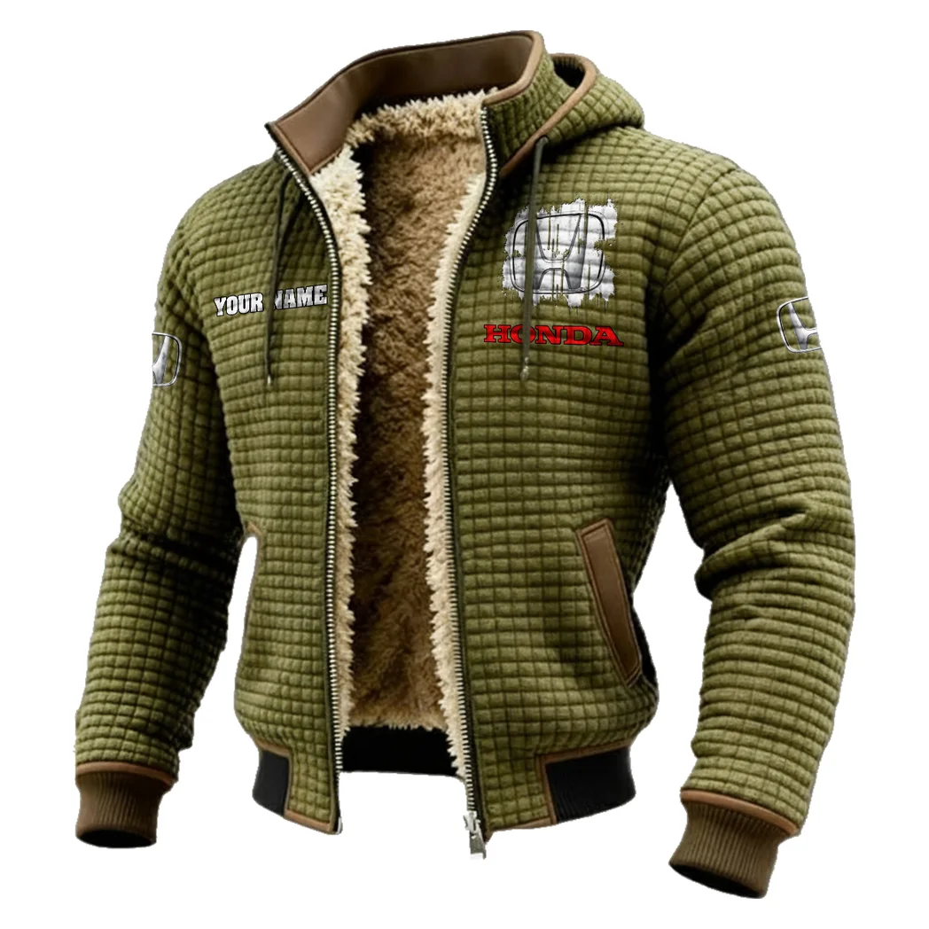 Hatchback Fleece-Lined Hooded Jacket, Warmth-Lock Fleece-Lined Zip HVN1451HO - Green - Image 2