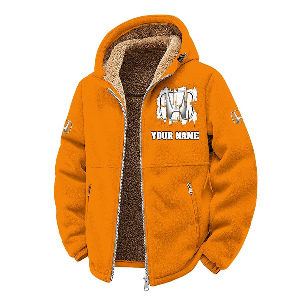 Hatchback Winter Fleece Jacket, Thermal Winter Fleece HVN1451HO - Orange - Image 2