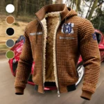 Enduro Rider Fleece-Lined Hooded Jacket, Modern Athletic Hybrid Parka HVN1451HU - brown