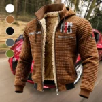 Farm Work Machine Fleece-Lined Hooded Jacket, Endurance Sport Thermal Hoody HVN1451IH - brown