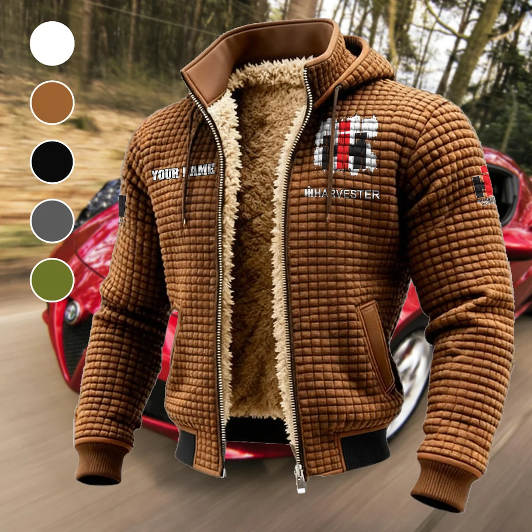 Farm Work Machine Fleece-Lined Hooded Jacket, Endurance Sport Thermal Hoody HVN1451IH - brown