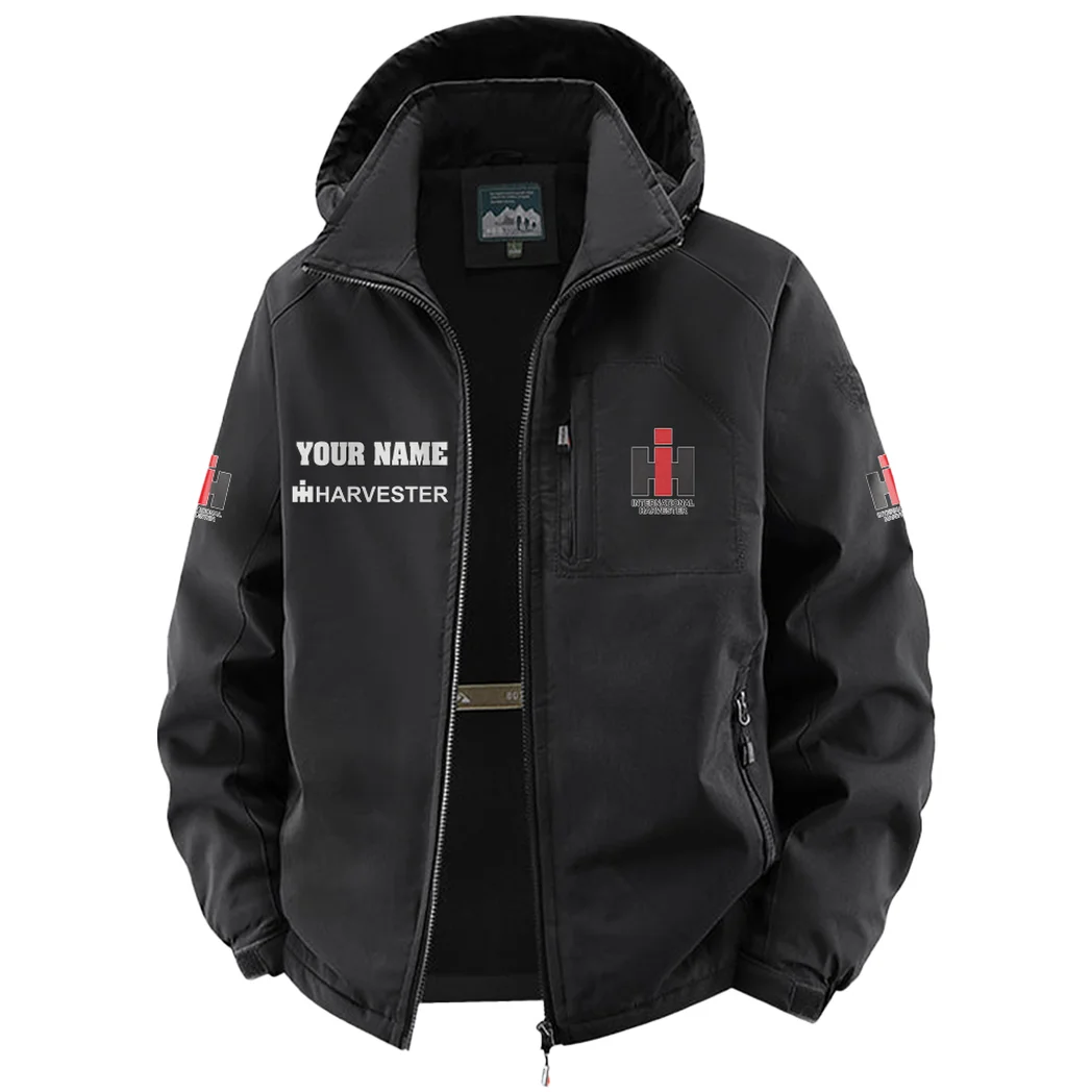 Farm Work Machine Fleece Windbreaker Jacket, Thermal Wind-Stop Jacket HVN1451IH - Black - Image 2