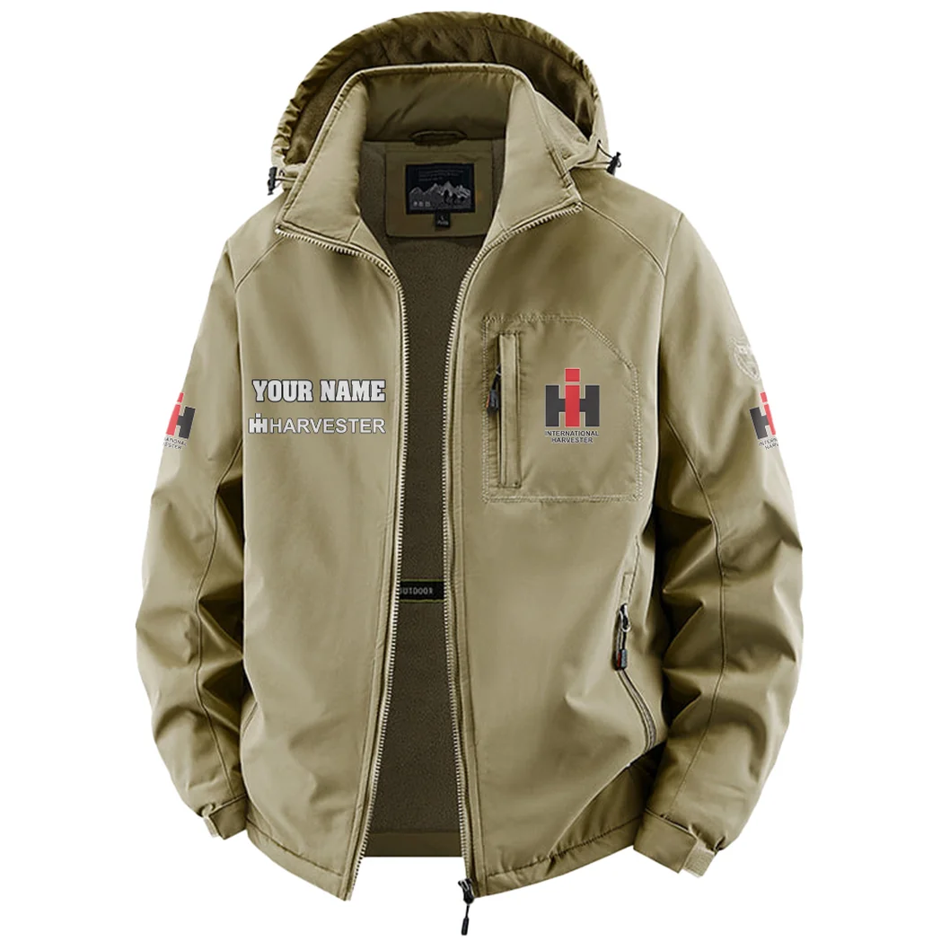 Farm Work Machine Fleece Windbreaker Jacket, Thermal Wind-Stop Jacket HVN1451IH - Khaki - Image 2