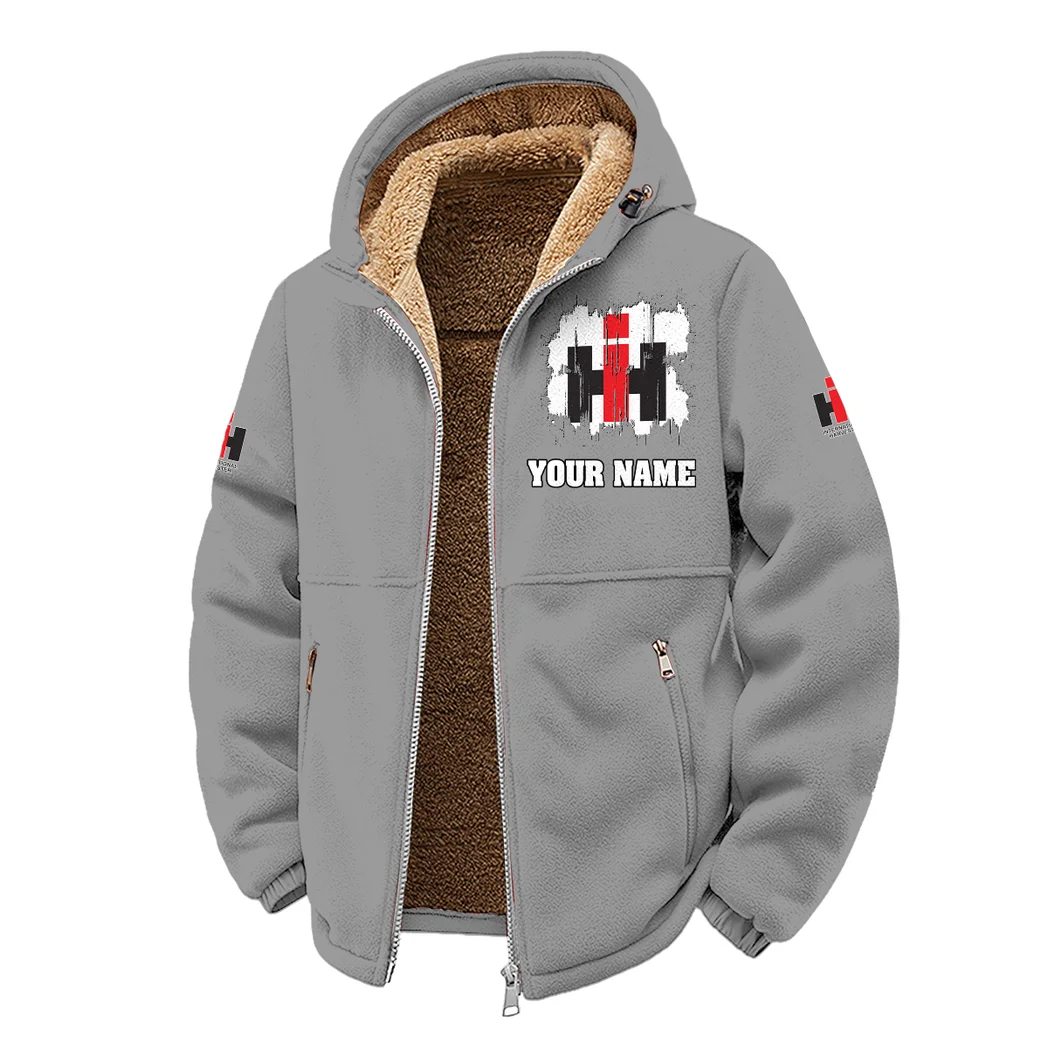 Farm Work Machine Winter Fleece Jacket, Extreme Cold Fleece Coat HVN1451IH - Grey - Image 2