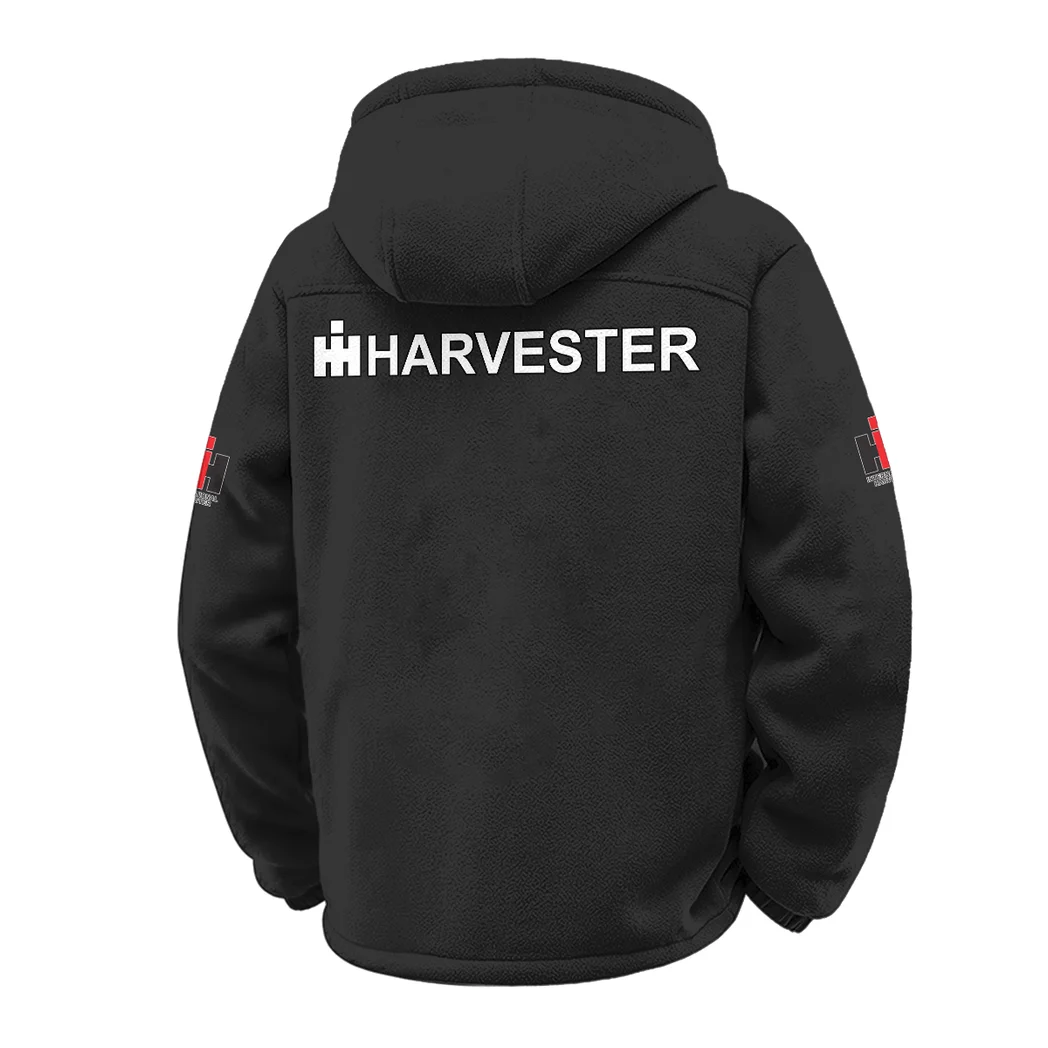 Farm Work Machine Winter Fleece Jacket, Extreme Cold Fleece Coat HVN1451IH - Black - Image 3