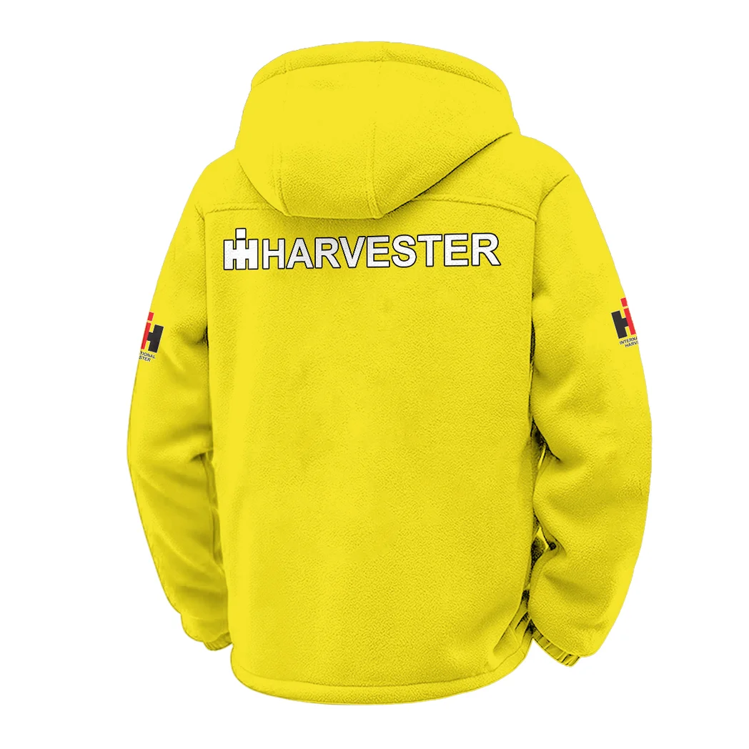 Farm Work Machine Winter Fleece Jacket, Extreme Cold Fleece Coat HVN1451IH - Yellow - Image 3