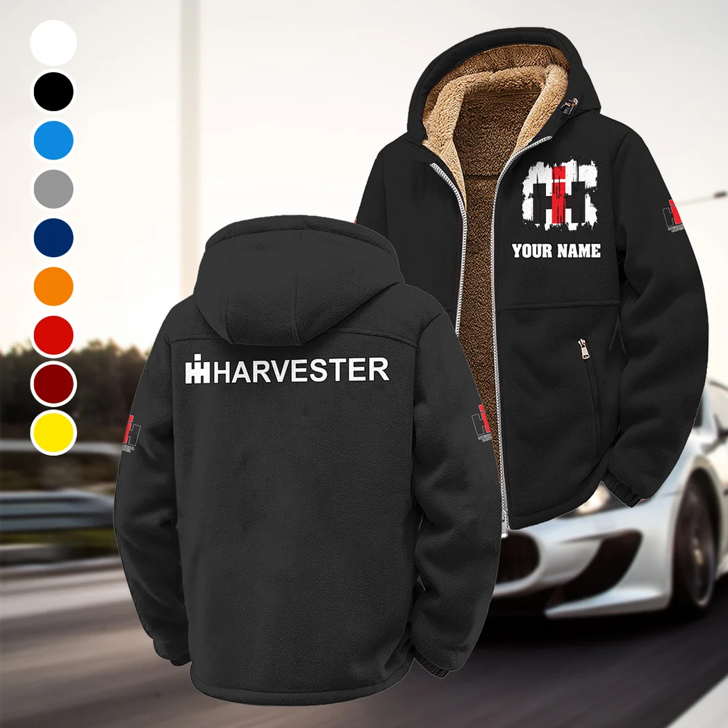 Farm Work Machine Winter Fleece Jacket, Extreme Cold Fleece Coat HVN1451IH - Black