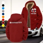 Farm Work Machine Winter Fleece Jacket, Extreme Cold Fleece Coat HVN1451IH - Wine