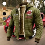 American-Style Motorbike Fleece-Lined Hooded Jacket, Dynamic Training Hooded Shell HVN1451IM - Green