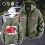American-Style Motorbike Fleece Windbreaker Jacket, Insulated Windbreaker Fleece HVN1451IM - Green