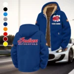 American-Style Motorbike Winter Fleece Jacket, Insulated Sport Hoody HVN1451IM - Navy