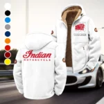 American-Style Motorbike Winter Fleece Jacket, Insulated Sport Hoody HVN1451IM - White