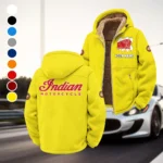 American-Style Motorbike Winter Fleece Jacket, Insulated Sport Hoody HVN1451IM - Yellow