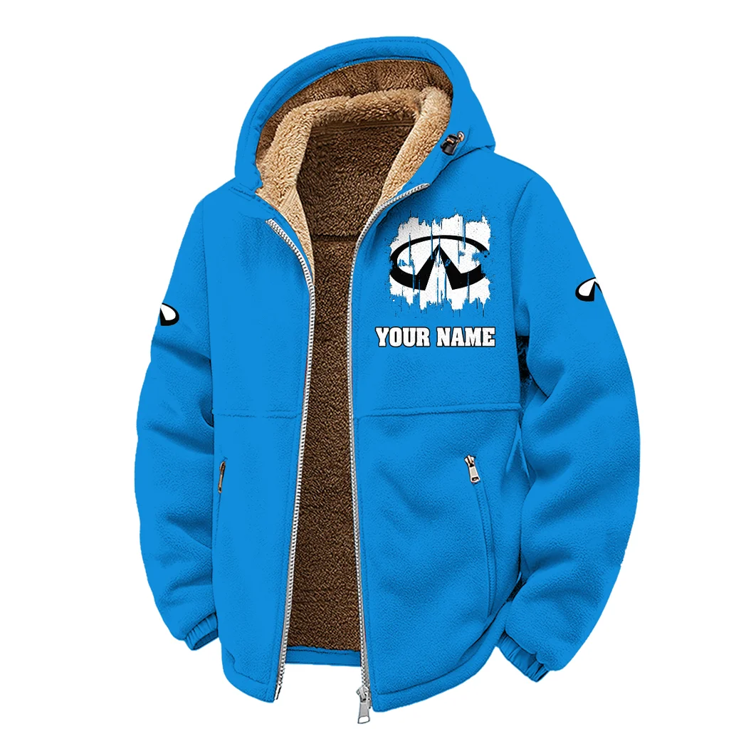 Premium Road Vehicle Winter Fleece Jacket, Sub-Zero Fleece Jacket HVN1451IN - Cyan - Image 2