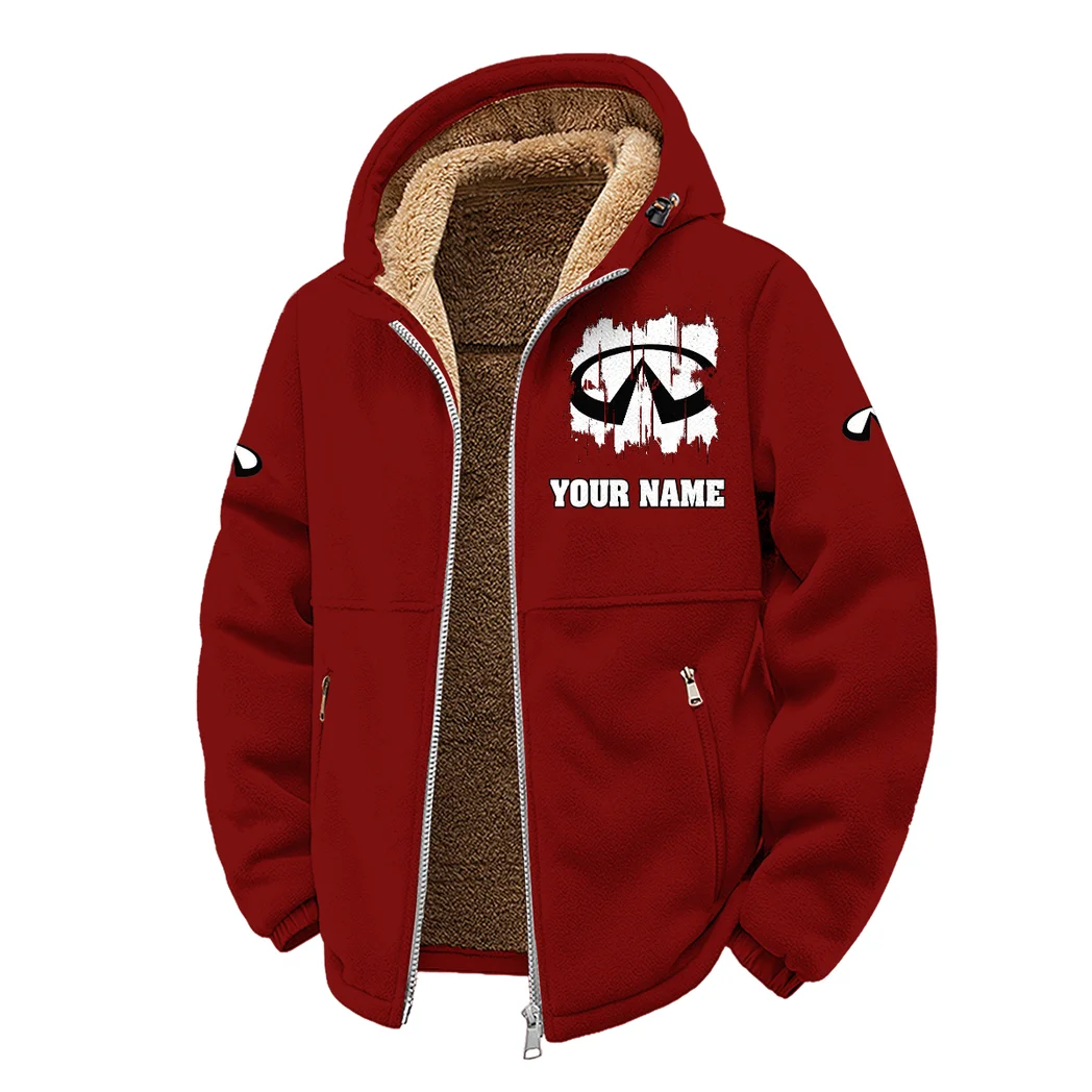 Premium Road Vehicle Winter Fleece Jacket, Sub-Zero Fleece Jacket HVN1451IN - Wine - Image 2