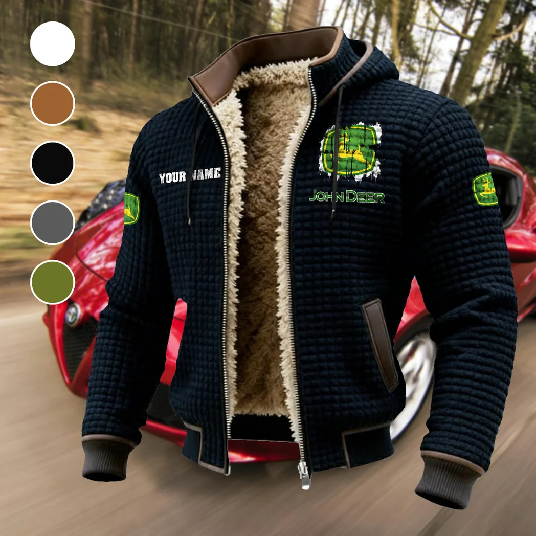 Rural Work Vehicle Fleece-Lined Hooded Jacket, Multi-Sport Winter Active Top HVN1451JD - Black