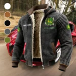 Rural Work Vehicle Fleece-Lined Hooded Jacket, Multi-Sport Winter Active Top HVN1451JD - Grey