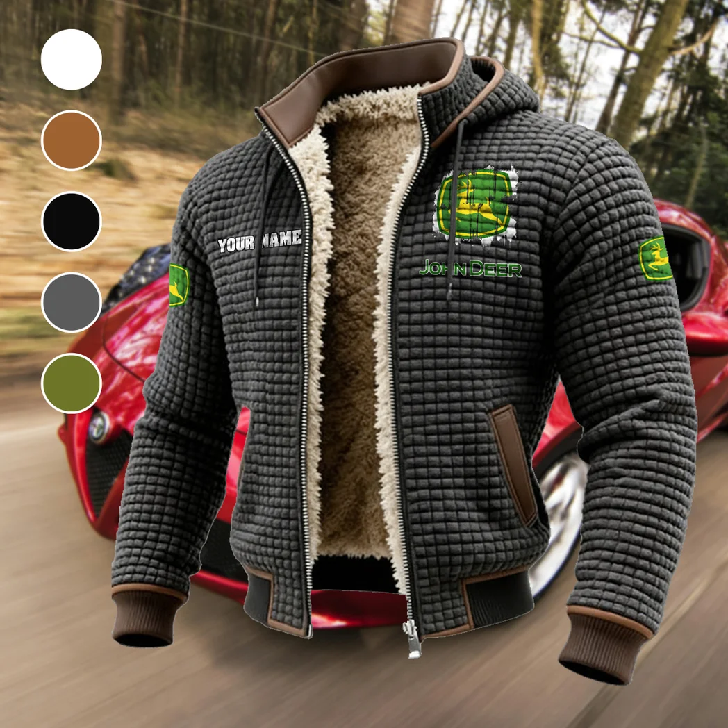 Rural Work Vehicle Fleece-Lined Hooded Jacket, Multi-Sport Winter Active Top HVN1451JD - Grey
