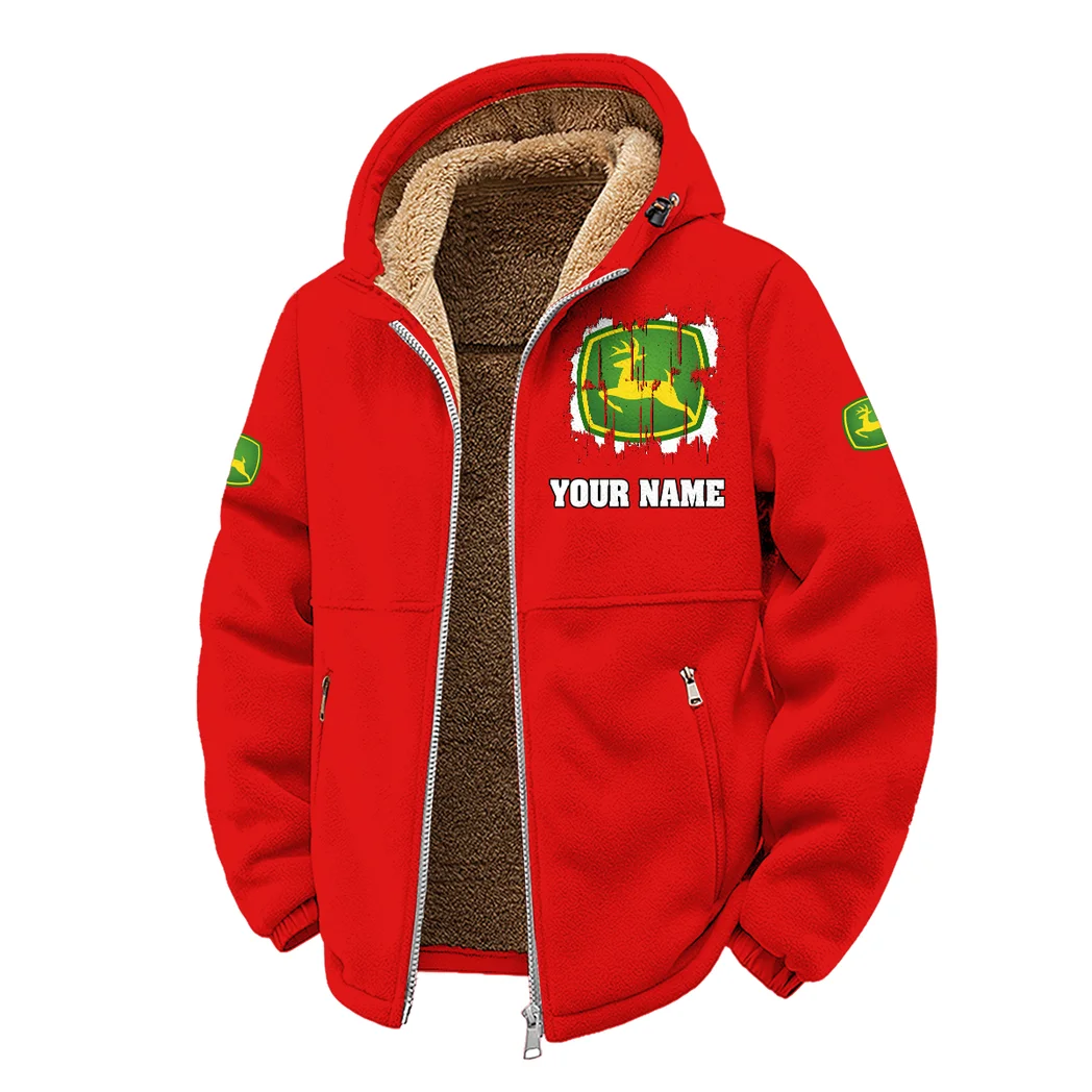 Rural Work Vehicle Winter Fleece Jacket, Deep Winter Comfort Fleece HVN1451JD - Red - Image 2