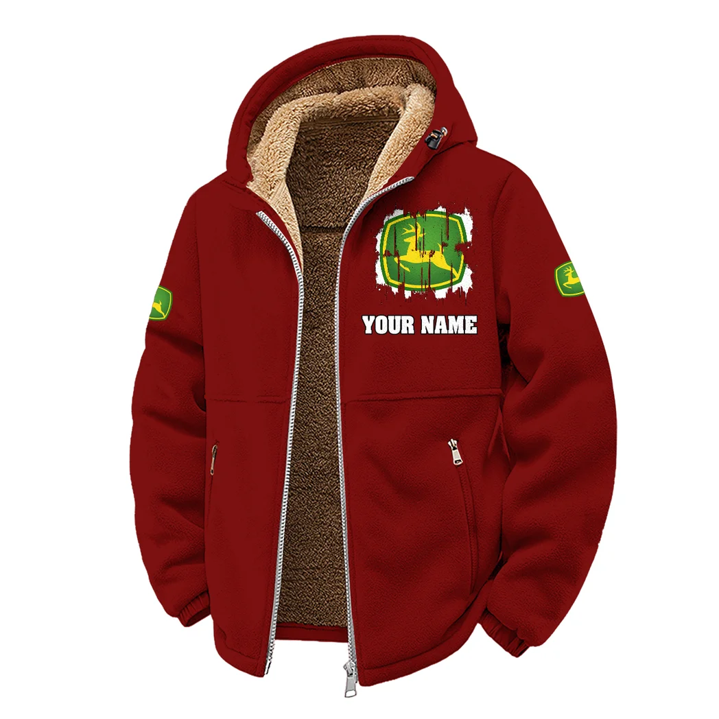 Rural Work Vehicle Winter Fleece Jacket, Deep Winter Comfort Fleece HVN1451JD - Wine - Image 2