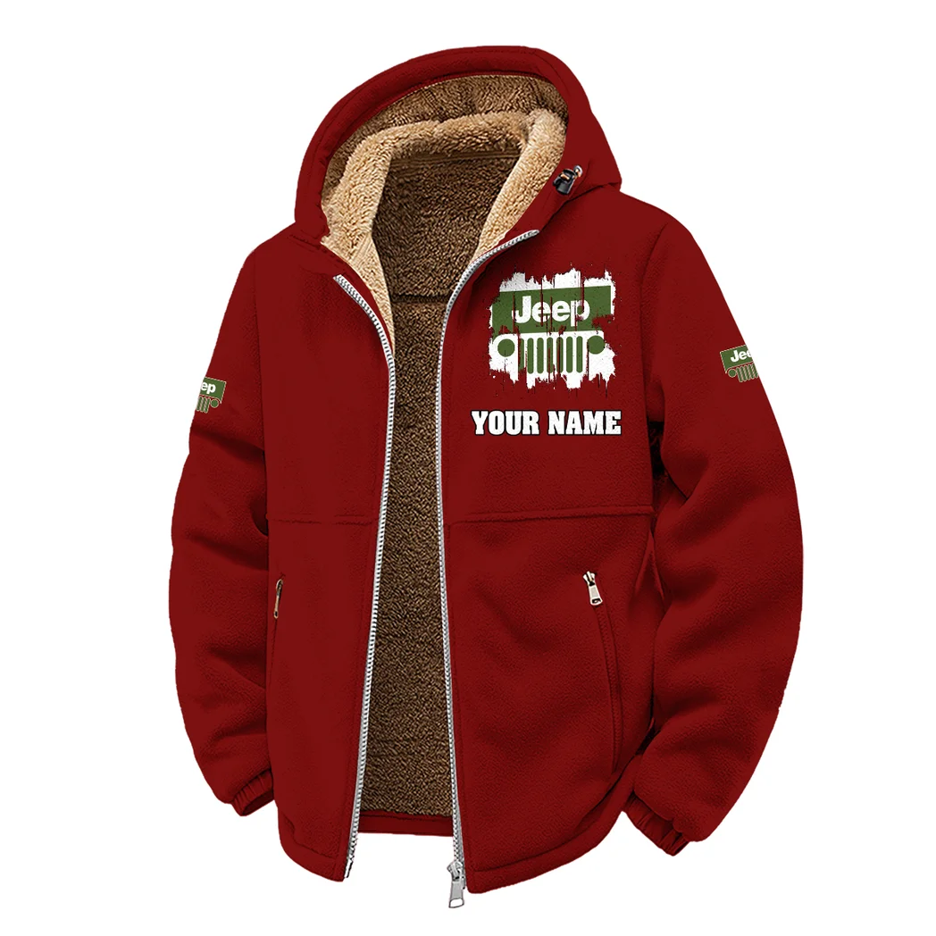 All-Terrain Utility Ride Winter Fleece Jacket, Polar Climate Fleece HVN1451JE - Wine - Image 2