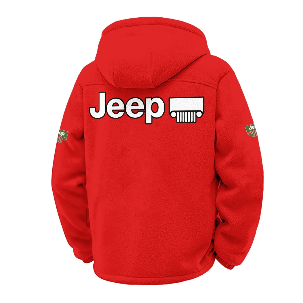All-Terrain Utility Ride Winter Fleece Jacket, Polar Climate Fleece HVN1451JE - Red - Image 3