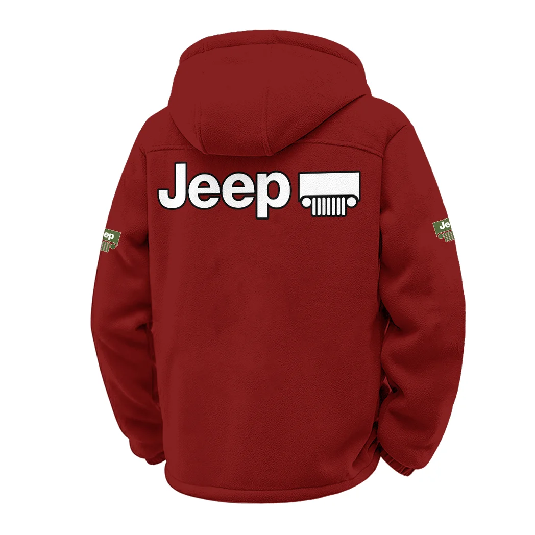 All-Terrain Utility Ride Winter Fleece Jacket, Polar Climate Fleece HVN1451JE - Wine - Image 3