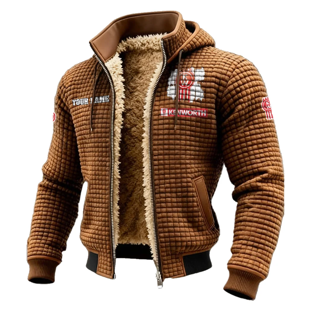 Sturdy Semi Fleece-Lined Hooded Jacket, Alpine Ascent Hooded Jacket HVN1451KE - brown - Image 2