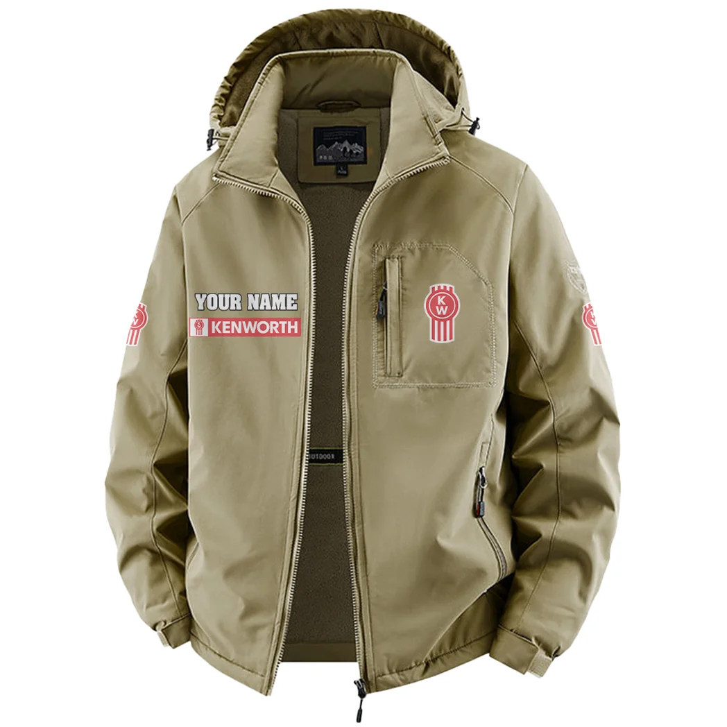 Sturdy Semi Fleece Windbreaker Jacket, Essential Cold & Wind Barrier HVN1451KE - Khaki - Image 2