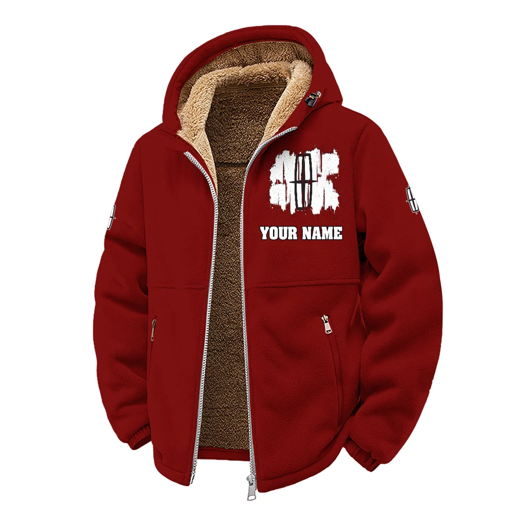 Executive Car Winter Fleece Jacket, Heavy-Duty Cold Fleece HVN1451LI - Wine - Image 2