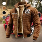 Luxury Car Fleece-Lined Hooded Jacket, Elite Athlete Winter Jacket HVN1451MA - brown