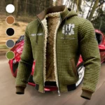Luxury Car Fleece-Lined Hooded Jacket, Elite Athlete Winter Jacket HVN1451MA - Green