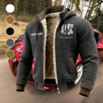 Luxury Car Fleece-Lined Hooded Jacket, Elite Athlete Winter Jacket HVN1451MA - Grey