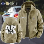 Luxury Car Fleece Windbreaker Jacket, Dynamic Trail Runner's Shell HVN1451MA - Khaki