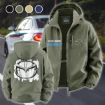 Mid-Size Sedan Fleece Windbreaker Jacket, High-Output Training Jacket HVN1451MA - Green