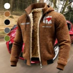 Speed Legend Fleece-Lined Hooded Jacket, Wind-Blocker Insulated Hoody HVN1451MC - brown