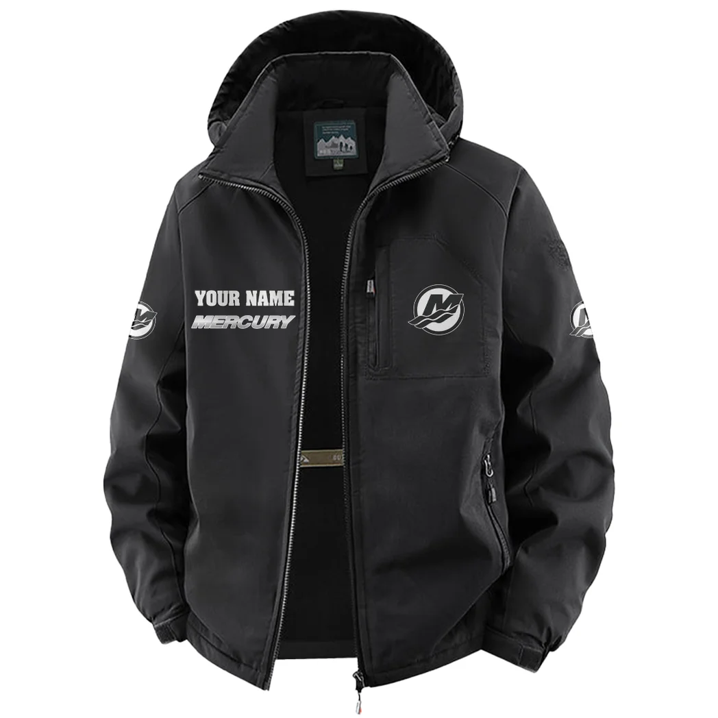 Outboard Drive Fleece Windbreaker Jacket, Multi-Sport Weather Jacket HVN1451MM - Black - Image 2