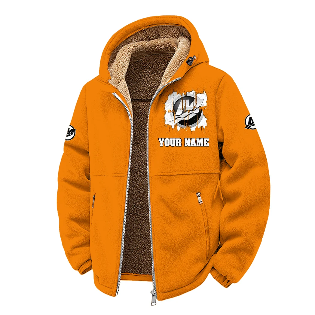 Outboard Drive Winter Fleece Jacket, All-Mountain Sport Jacket HVN1451MM - Orange - Image 2
