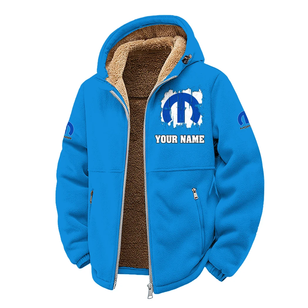 American Auto Upgrades Winter Fleece Jacket, Cold Weather Hiking Fleece HVN1451MO - Cyan - Image 2