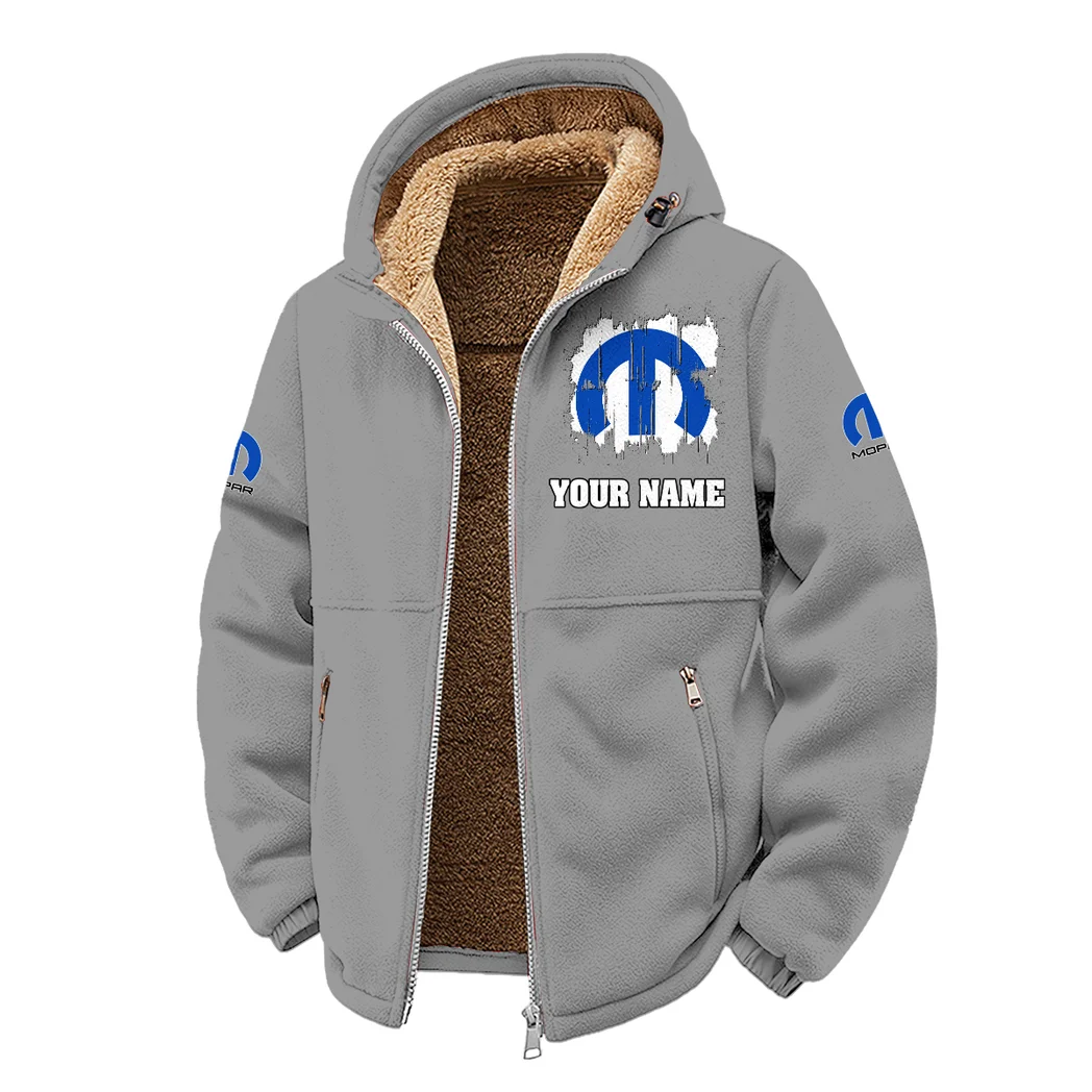 American Auto Upgrades Winter Fleece Jacket, Cold Weather Hiking Fleece HVN1451MO - Grey - Image 2