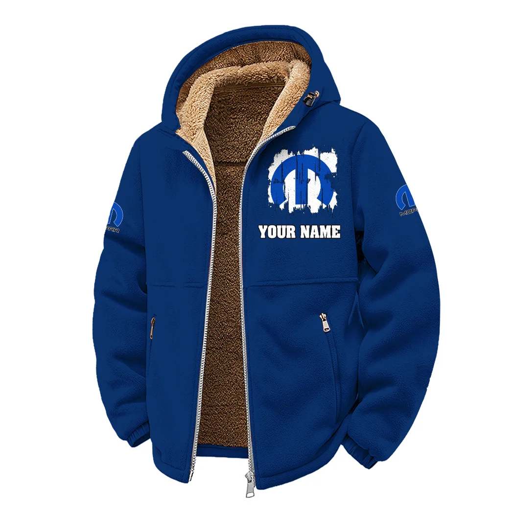 American Auto Upgrades Winter Fleece Jacket, Cold Weather Hiking Fleece HVN1451MO - Navy - Image 2