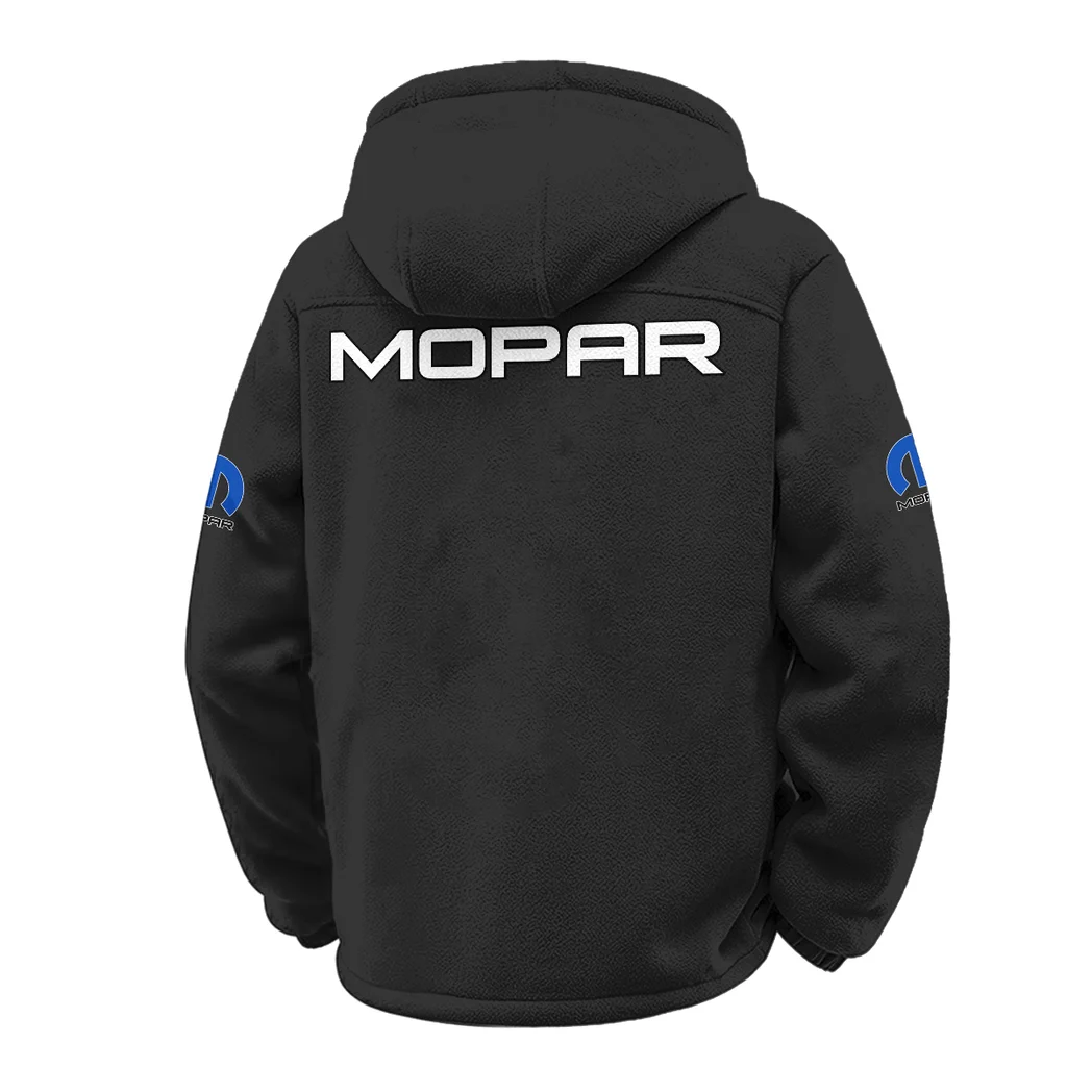 American Auto Upgrades Winter Fleece Jacket, Cold Weather Hiking Fleece HVN1451MO - Black - Image 3