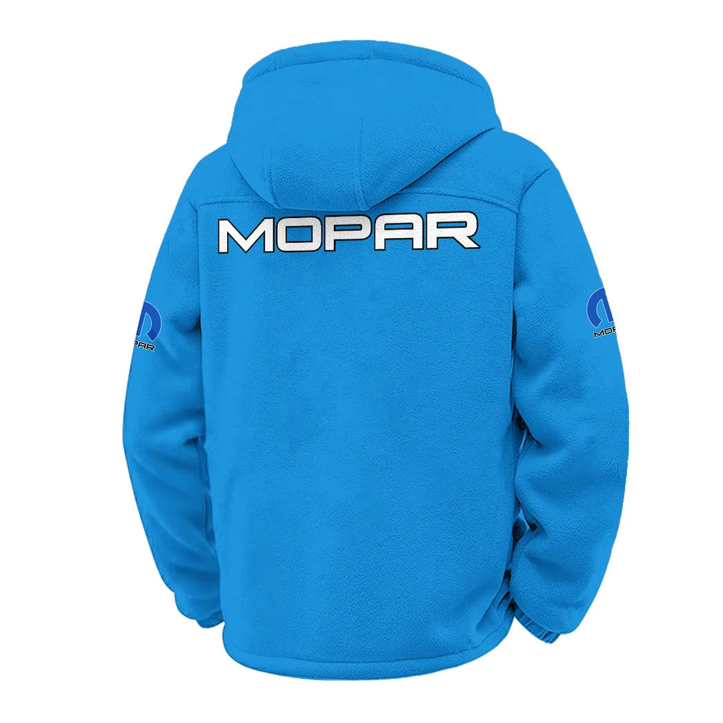 American Auto Upgrades Winter Fleece Jacket, Cold Weather Hiking Fleece HVN1451MO - Cyan - Image 3
