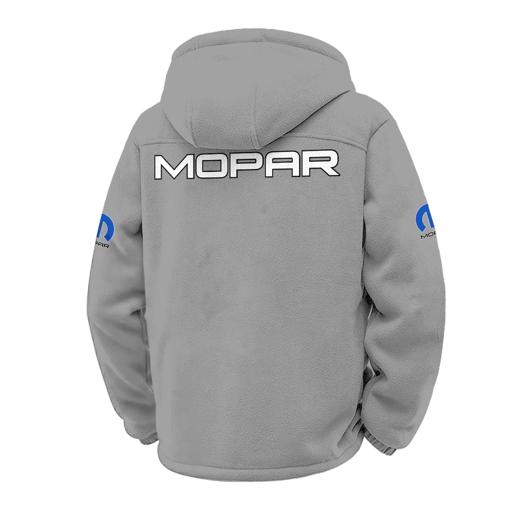 American Auto Upgrades Winter Fleece Jacket, Cold Weather Hiking Fleece HVN1451MO - Grey - Image 3
